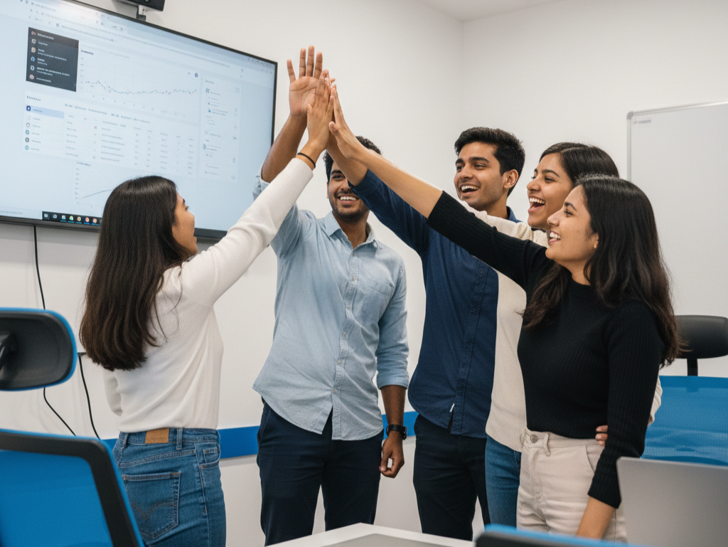 Students working on project